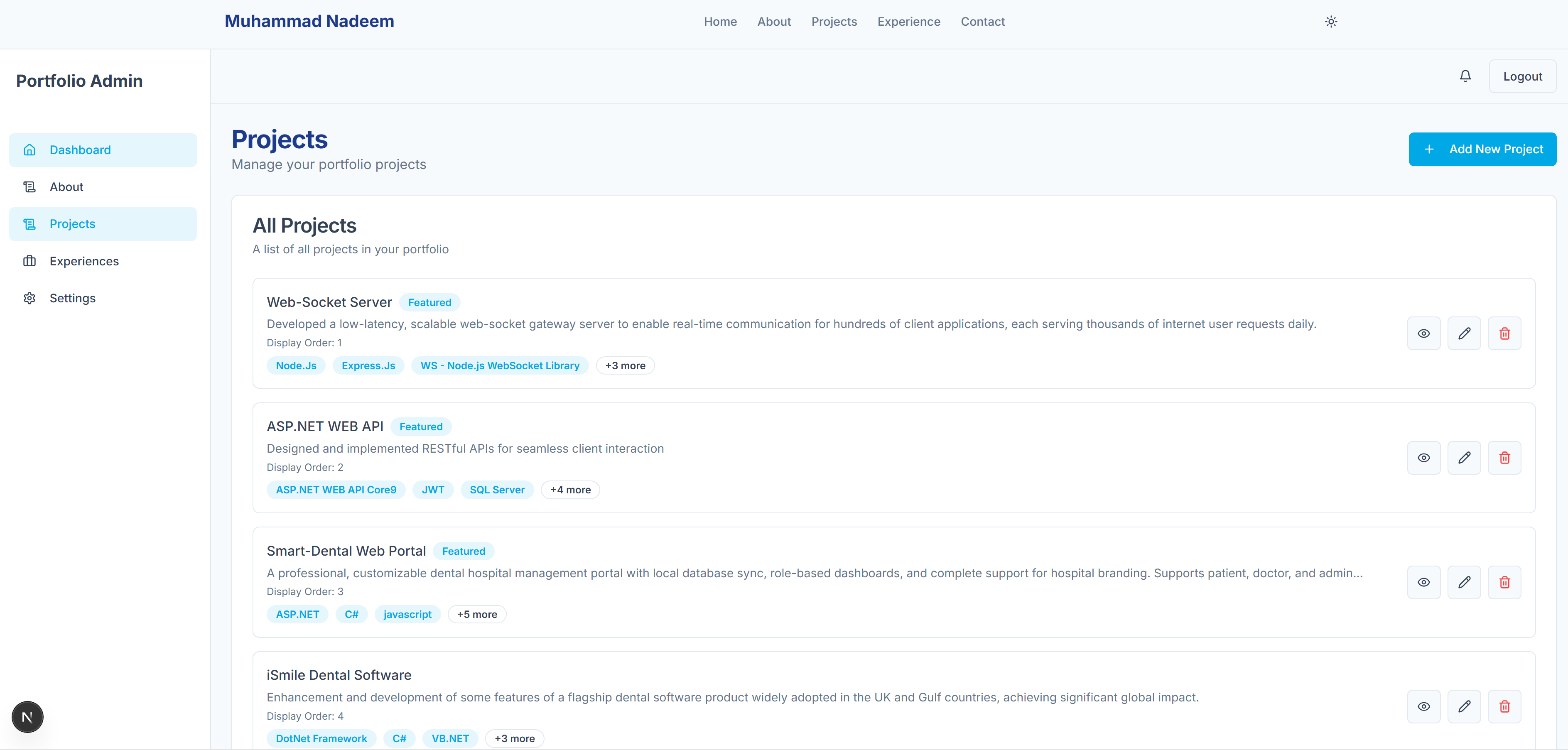 Portfolio Website with Admin Dashboard screenshot 5