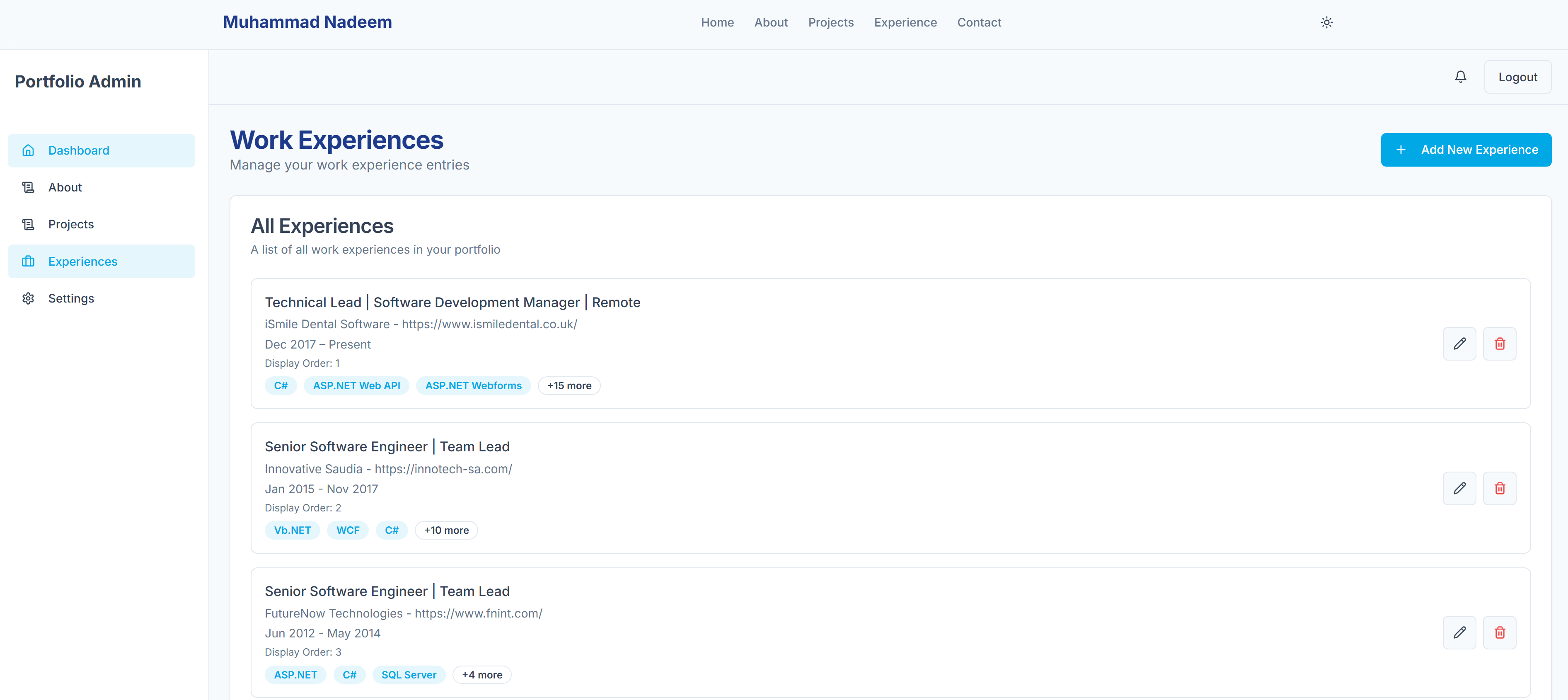 Portfolio Website with Admin Dashboard screenshot 6