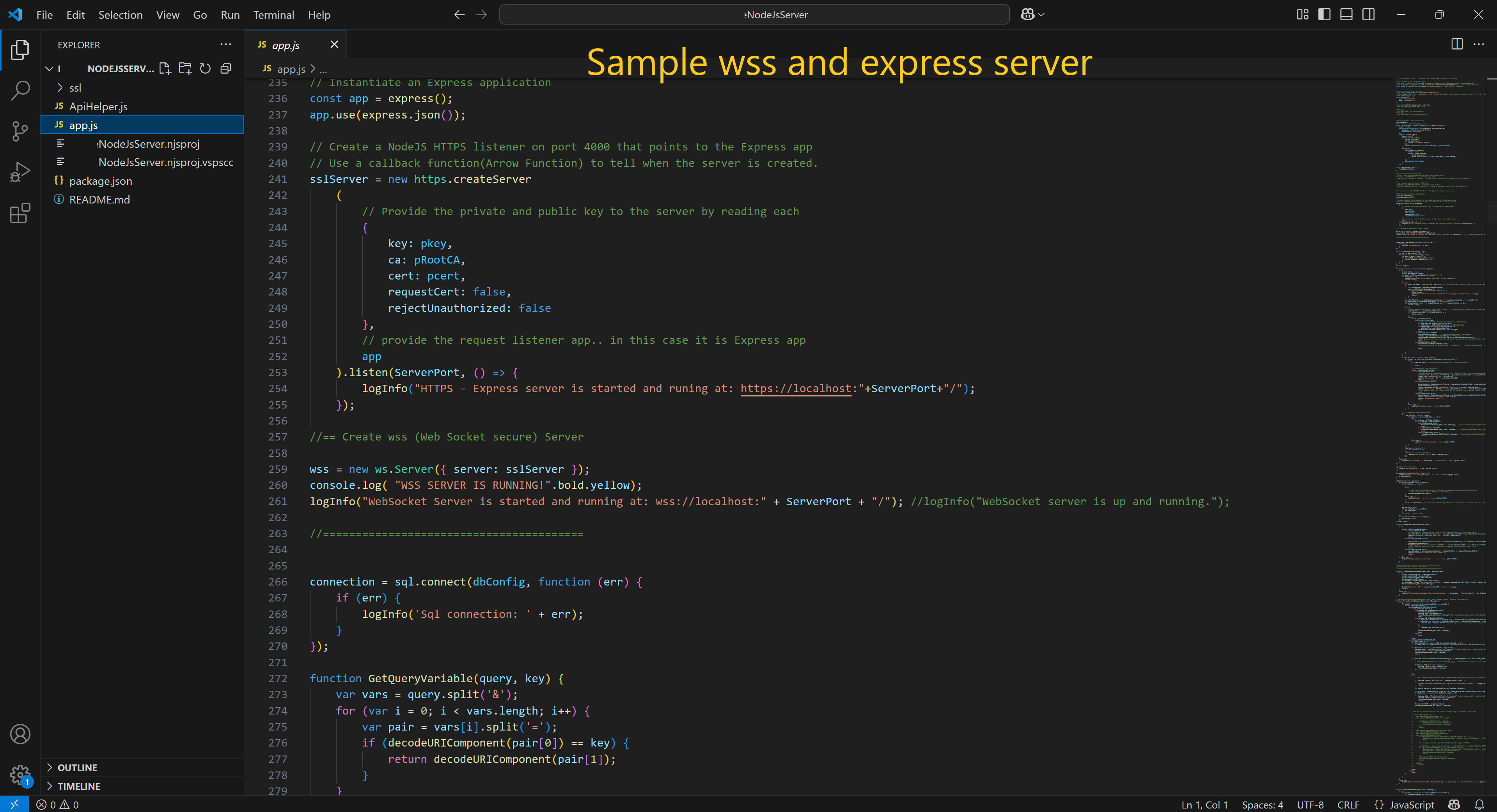 Node.js WebSocket & REST API Microservice screenshot 2